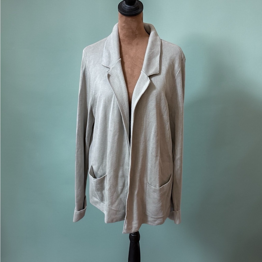 J. Jill Cream Open-Front Women's Cardigan Blazer